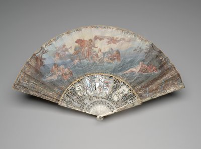 Abanico plegable con "La puesta del sol", después de François Boucher, después de 1753 de Unknown artist