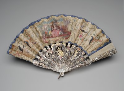 Abanico plegable con una escena de cortejo, c.1770-80 de Unknown artist