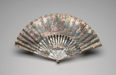 Abanico plegable con una escena pastoral, c.1740-60 de Unknown artist