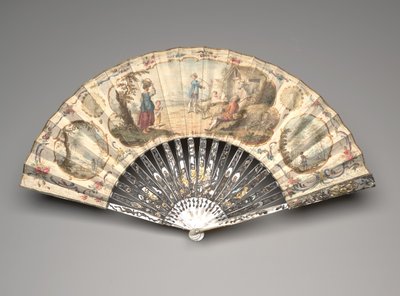 Abanico plegable con una escena pastoral, c.1770s de Unknown artist