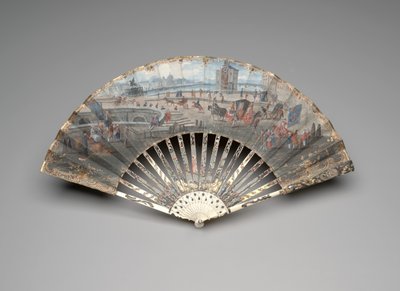 Abanico plegable con una vista del Pont Neuf de Unknown artist