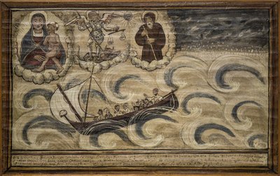 Exvoto marinero, ofrenda popular como muestra de devoción y gratitud del marinero que sobrevive a los peligros del mar, procedente de la Iglesia del Carmine, Torre del Greco, cerca de Nápoles de Unknown artist