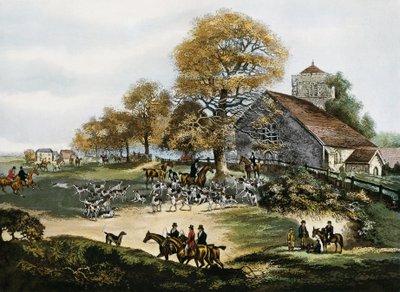 Caza de zorros en Surrey, Gran Bretaña de Unknown artist