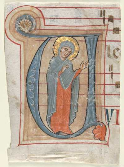 Fragmento de un Gradual con Inicial Historiada (V): La Virgen María de Unknown artist