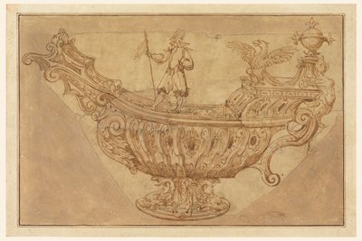Fragmento de un Diseño para un Nef, o Centro de Mesa Fantástico en Forma de Barco de Unknown artist