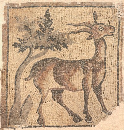 Fragment of a Floor Mosaic: Ibex near a Tree de Unknown artist