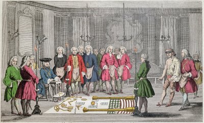 Masonería - Asamblea de masones para la admisión de nuevos miembros de Unknown artist