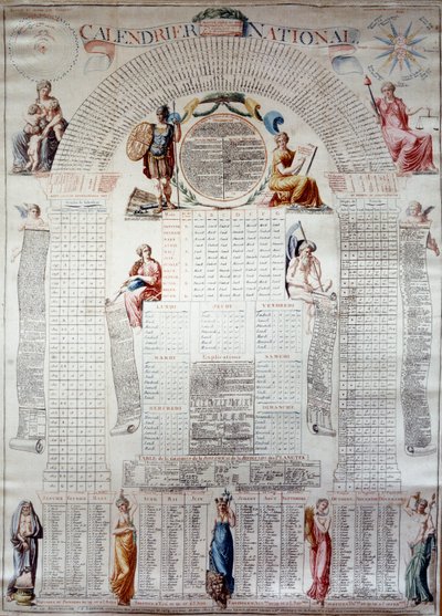 Revolución Francesa: calendario nacional calculado para treinta años desde 31/12/1792 de Unknown artist