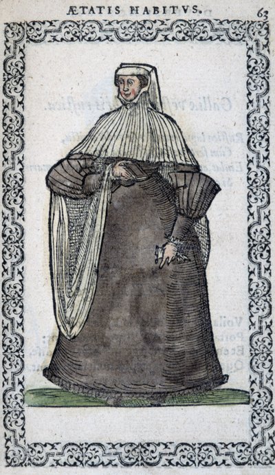 Mujer francesa en traje de luto - en "Habits et effigies" de Jean Sulperius de Unknown artist