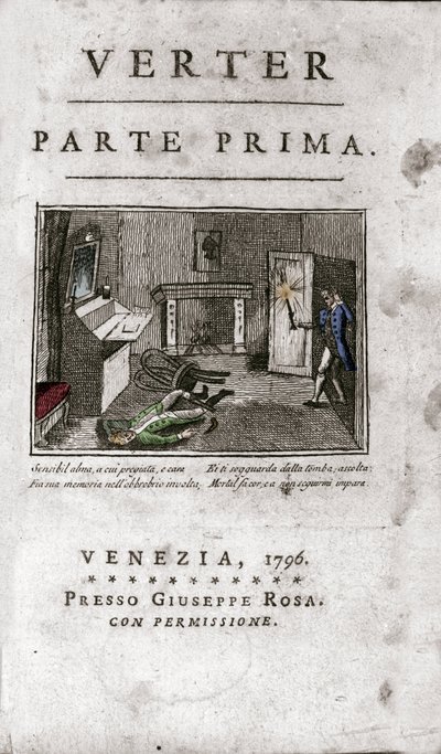Frontispicio de la edición italiana de "Las penas del joven Werther" de Johann Wolfgang von Goethe (1796) de Unknown artist