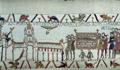 Funeral del Rey Eduardo el Confesor de Inglaterra, su cuerpo es llevado a la Iglesia de San Pedro (detalle) de Unknown artist