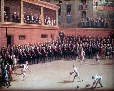 Juego de la pelota al brazo - pintura de principios del siglo XVIII. Anónimo. Nápoles, Museo Nacional de San Martino. de Unknown artist
