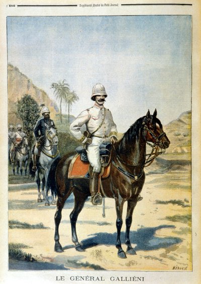 General Galliéni en Madagascar - en "Le Petit Journal" del 11/06/1899. de Unknown artist