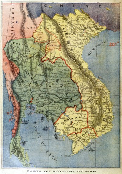 Mapa geográfico del reino de Siam - en “Le petit journal” de Unknown artist