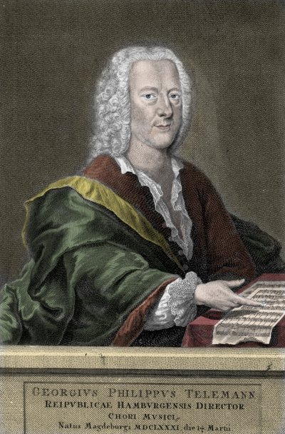 Georg Philipp Telemann (1681-1767), compositor alemán de Unknown artist