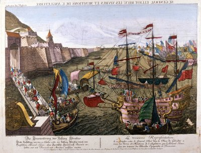Gran asedio de Gibraltar 1779-1783 (intento español de recuperar Gibraltar cuando España declaró la guerra al Reino Unido como parte de su alianza con Francia): el 11 de octubre de Unknown artist