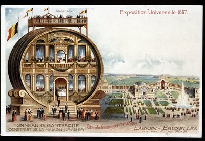 Barril gigantesco - Maison Kramer - Exposición Mundial de 1897 en Bruselas de Unknown artist