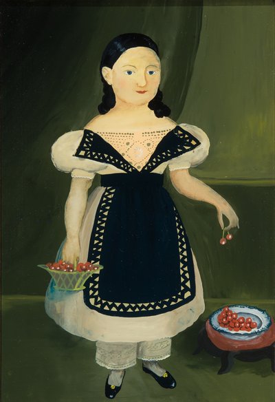 niña con cerezas de Unknown artist