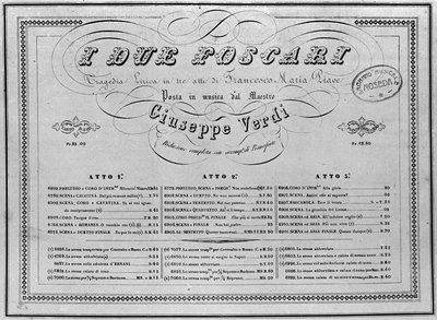 Giuseppe Verdi: partitura para piano de la ópera 