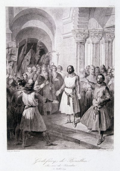 Godofredo de Bouillon elegido Rey de Jerusalén el 23 de julio de Unknown artist