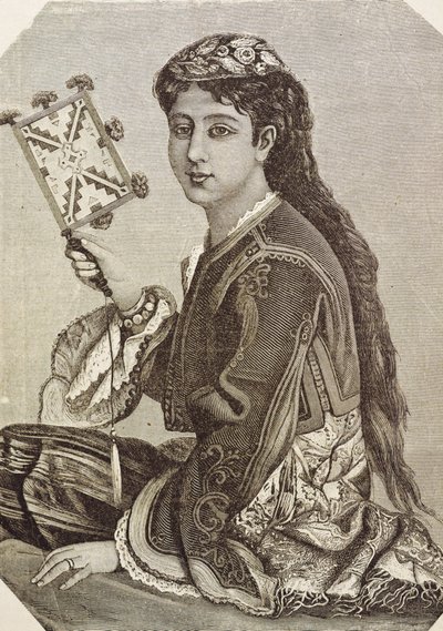 Grecia (siglo XIX). Sociedad. Joven griego. 1879. Grabado de Unknown artist