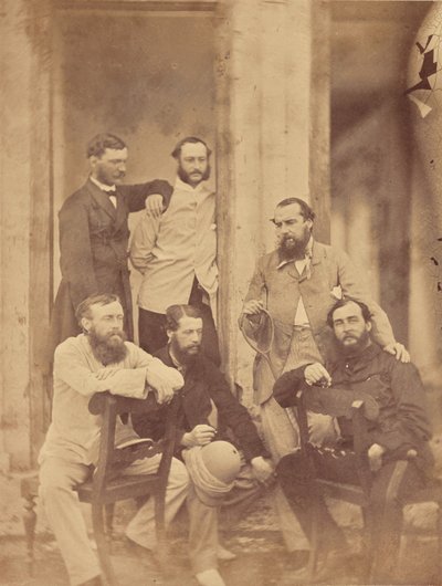 [Retrato de grupo de oficiales militares, India] de Unknown artist