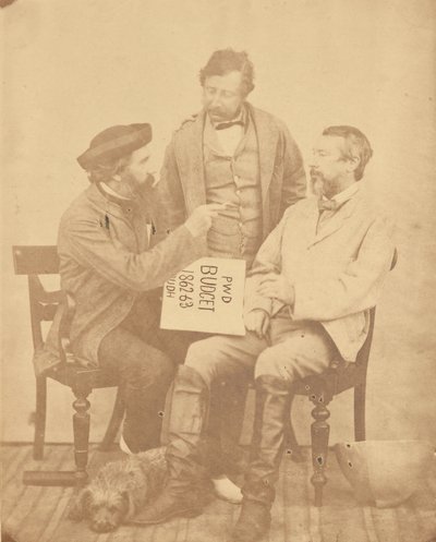 [Retrato de grupo de tres hombres, India] de Unknown artist