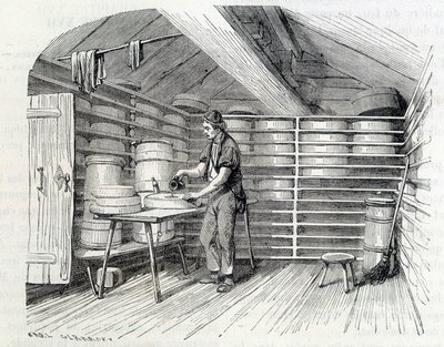 Tienda de quesos Gruyère en un chalet suizo (lavado de la corteza) - en 