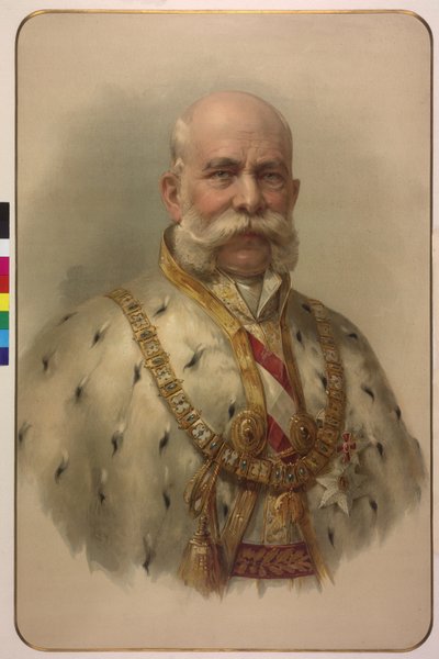 Emperador Francisco José I de medio cuerpo con túnica de vellón de Unknown artist