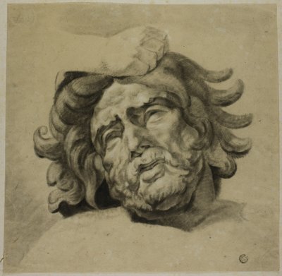 Mano de centauro agarrando cabeza de lapita (según una de las metopas del Partenón, Museo Británico) de Unknown artist