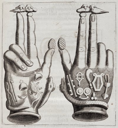 Manos en “Mensae Isiaca” (discurso de la Gran Madre de los Dioses, sus sellos, sus joyas y amuletos y algunas de sus figuras) de Unknown artist