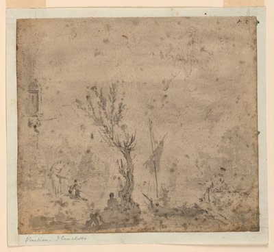 Escena del puerto de Unknown artist