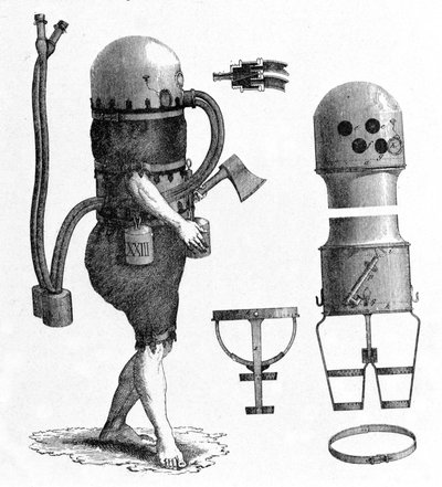 Lo usó para bucear en el agua del Oder en 1797 de Unknown artist