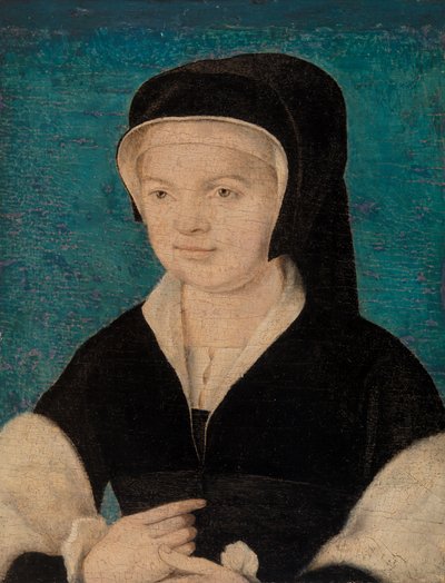 cabeza de mujer sobre fondo azul de Unknown artist