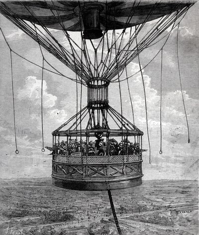 El globo cautivo de Henry Giffard en 1878. de Unknown artist