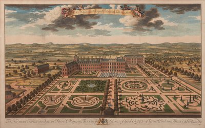 Palacio Real de Sus Majestades en Kensington, c.1707-14 (grabado) de Unknown artist