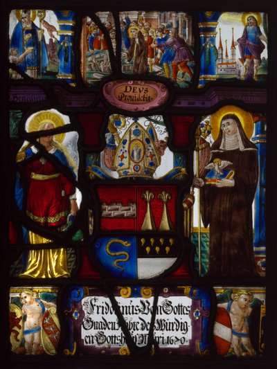 Panel heráldico con las armas de Fridoinus Summerer, abad de Muri, Suiza de Unknown artist