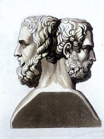 Heródoto (484 a.C. - 425 a.C.), historiador griego y Tucídides (ca. 465 a.C. - 395 a.C.), historiador griego. de Unknown artist