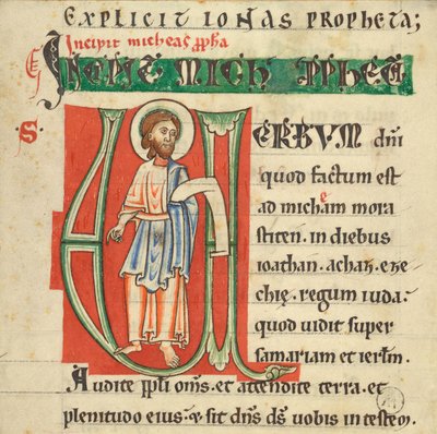 Inicial historiada de una Biblia de Unknown artist