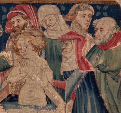 Historia de San Piat y San Eleutherio, Escena 13: bautismo de Blanda. Detalle de Unknown artist