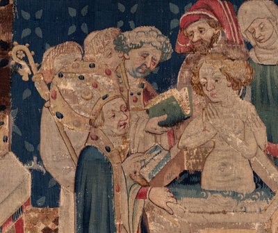 Historia de San Piat y San Eleuterio, Escena 13: Bautismo de Blanda (Detalle) de Unknown artist