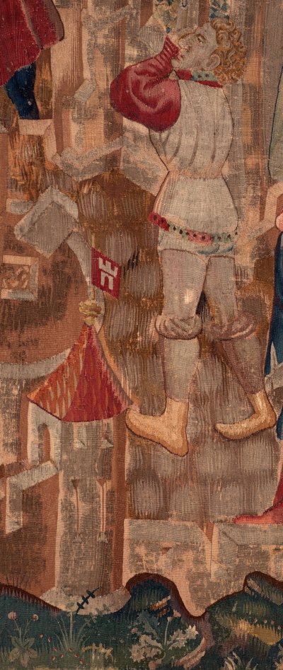 Historia de San Piat y San Eleutherio, Escena 6 Detalle medio izquierdo. Un hombre de Unknown artist