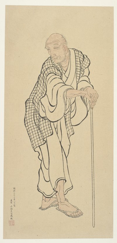 Hokusai como un anciano de Unknown artist
