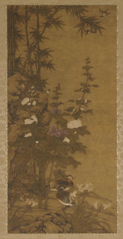 Malvarrosas y patos de Unknown artist