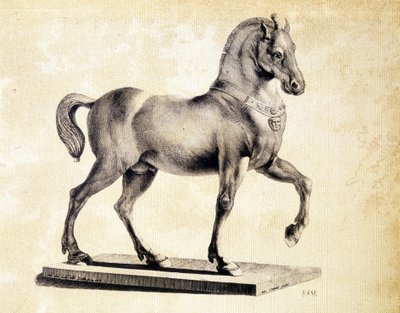 Caballo de la Basílica de San Marcos en Venecia - Grabado de Unknown artist
