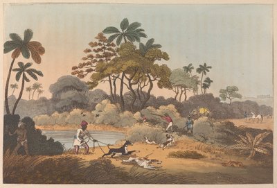 Escena de caza en la India de Unknown artist