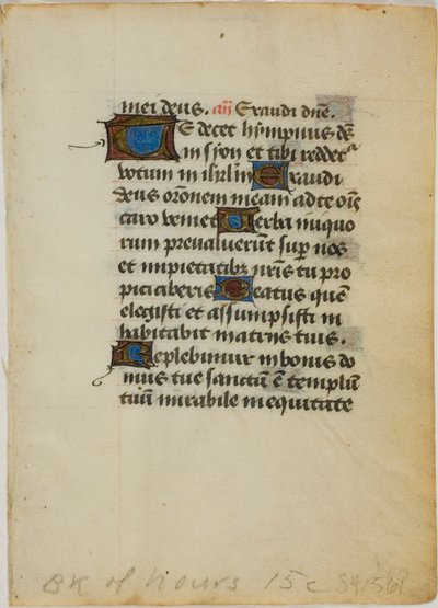 Hoja de manuscrito iluminada de un Libro de Horas de Unknown artist