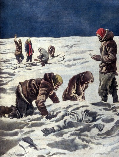 En 1930, la expedición científica noruega del Dr. Horn encontró los restos del explorador sueco Solomon Andrée de Unknown artist