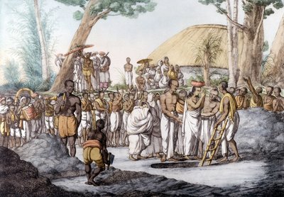 Cultura y civilización india: Viuda que es enterrada viva en la tumba de su esposo, India de Unknown artist