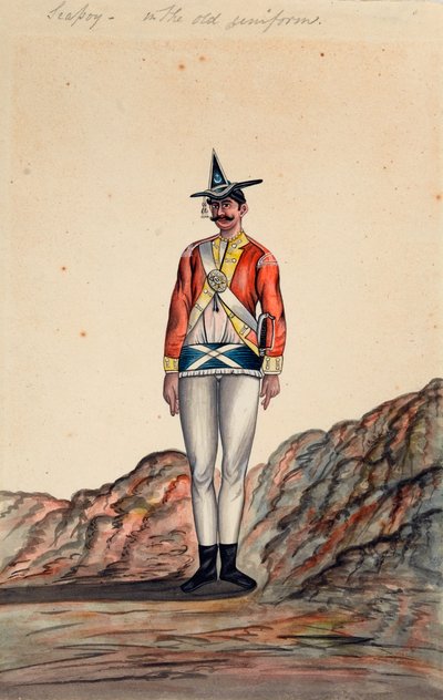 Oficial indio, Ejército de Bengala, c.1805 de Unknown artist